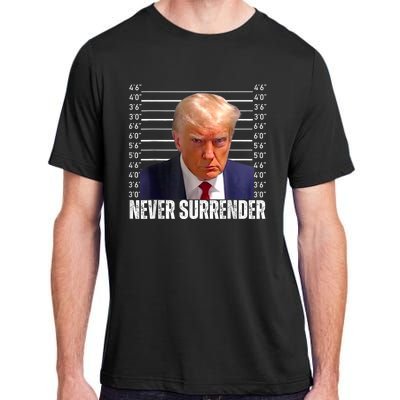 Trump Mug Shot Trump MugShot Never Surrender Adult ChromaSoft Performance T-Shirt