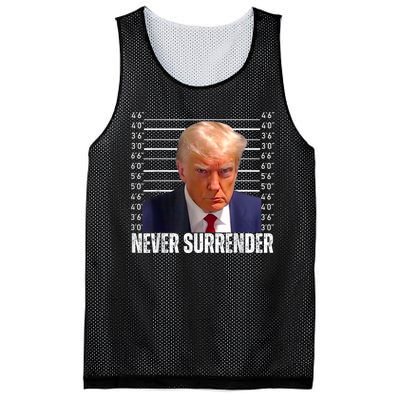 Trump Mug Shot Trump MugShot Never Surrender Mesh Reversible Basketball Jersey Tank