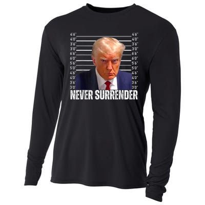 Trump Mug Shot Trump MugShot Never Surrender Cooling Performance Long Sleeve Crew