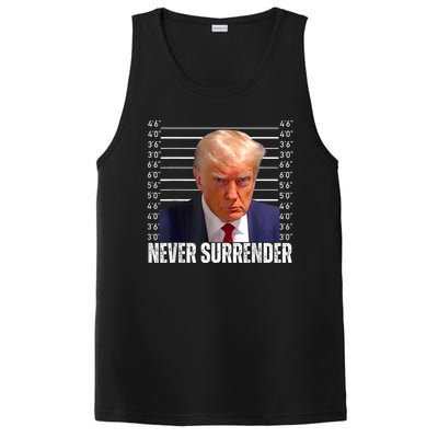 Trump Mug Shot Trump MugShot Never Surrender PosiCharge Competitor Tank