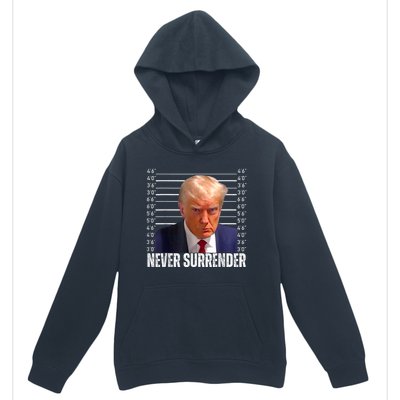 Trump Mug Shot Trump MugShot Never Surrender Urban Pullover Hoodie