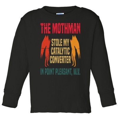 The Mothman Stole My Catalytic Converter In Point Vintage Toddler Long Sleeve Shirt