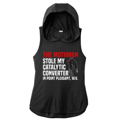 The Mothman Stole My Catalytic Converter In Point Vintage Ladies PosiCharge Tri-Blend Wicking Draft Hoodie Tank