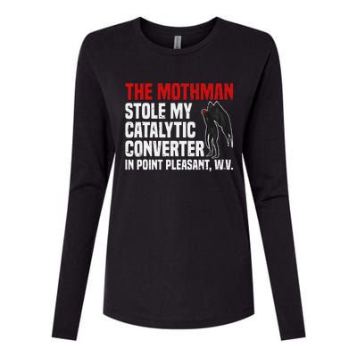 The Mothman Stole My Catalytic Converter In Point Vintage Womens Cotton Relaxed Long Sleeve T-Shirt