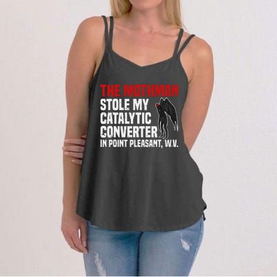 The Mothman Stole My Catalytic Converter In Point Vintage Women's Strappy Tank