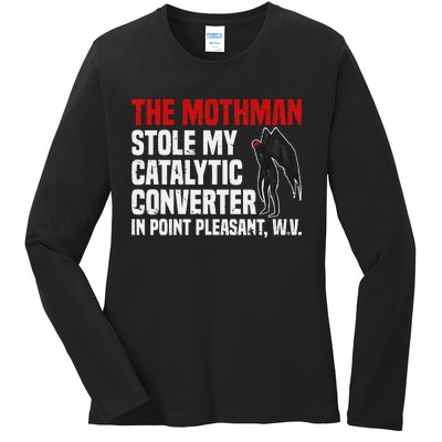 The Mothman Stole My Catalytic Converter In Point Vintage Ladies Long Sleeve Shirt