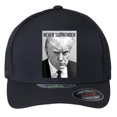 Trump Mug Shot Donald Trump Mug Shot Never Surrender Flexfit Unipanel Trucker Cap