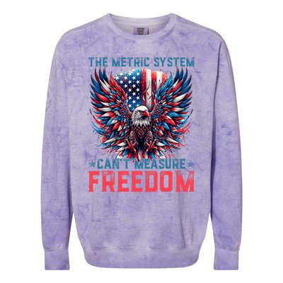 The Metric System CanT Measure Freedom Eagle Meme Colorblast Crewneck Sweatshirt