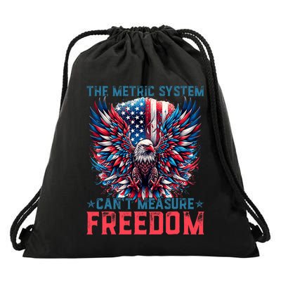 The Metric System CanT Measure Freedom Eagle Meme Drawstring Bag