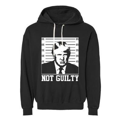 Trump Mug Shot, Trump Not Guilty Pro Trump Supporter Garment-Dyed Fleece Hoodie