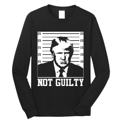 Trump Mug Shot, Trump Not Guilty Pro Trump Supporter Long Sleeve Shirt