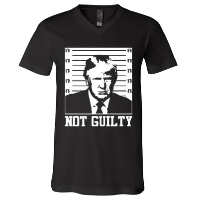 Trump Mug Shot, Trump Not Guilty Pro Trump Supporter V-Neck T-Shirt