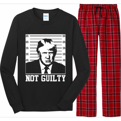 Trump Mug Shot, Trump Not Guilty Pro Trump Supporter Long Sleeve Pajama Set