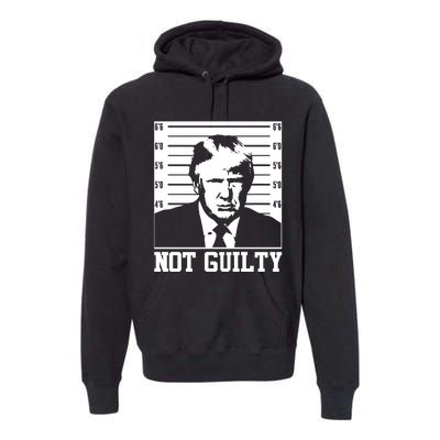 Trump Mug Shot, Trump Not Guilty Pro Trump Supporter Premium Hoodie