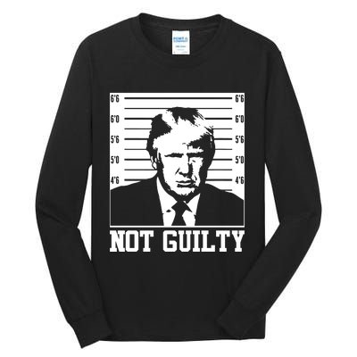 Trump Mug Shot, Trump Not Guilty Pro Trump Supporter Tall Long Sleeve T-Shirt