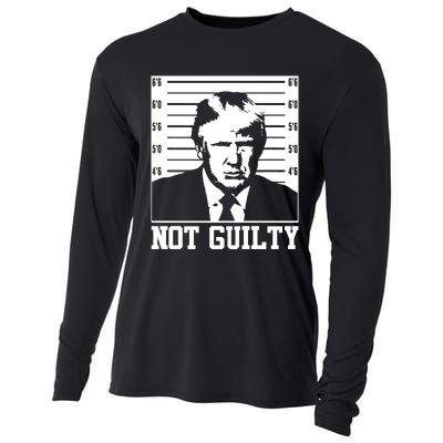 Trump Mug Shot, Trump Not Guilty Pro Trump Supporter Cooling Performance Long Sleeve Crew