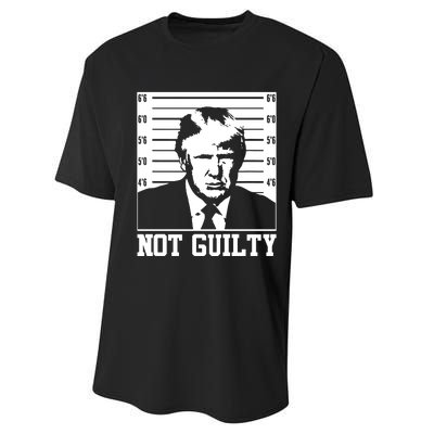 Trump Mug Shot, Trump Not Guilty Pro Trump Supporter Performance Sprint T-Shirt