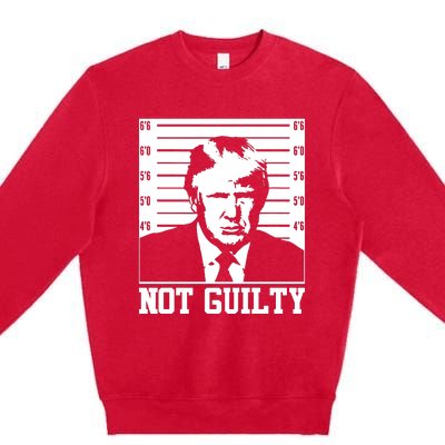 Trump Mug Shot, Trump Not Guilty Pro Trump Supporter Premium Crewneck Sweatshirt