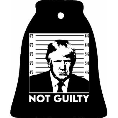 Trump Mug Shot, Trump Not Guilty Pro Trump Supporter Ceramic Bell Ornament