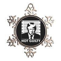 Trump Mug Shot, Trump Not Guilty Pro Trump Supporter Metallic Star Ornament