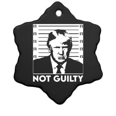 Trump Mug Shot, Trump Not Guilty Pro Trump Supporter Ceramic Star Ornament