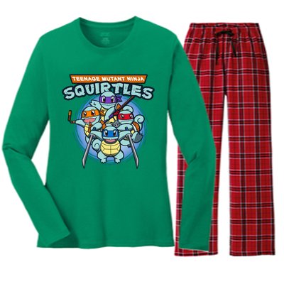 Teenage Mutant Squirtles Women's Long Sleeve Flannel Pajama Set 