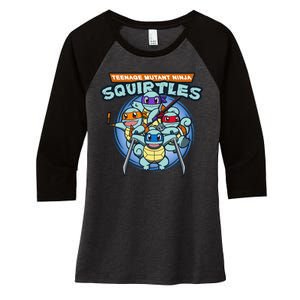 Teenage Mutant Squirtles Women's Tri-Blend 3/4-Sleeve Raglan Shirt