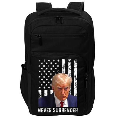 Trump Mug Shot Donald Trump Mug Shot Never Surrender Impact Tech Backpack