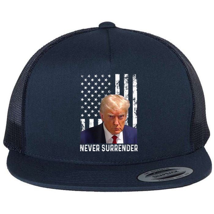 Trump Mug Shot Donald Trump Mug Shot Never Surrender Flatbill Hat