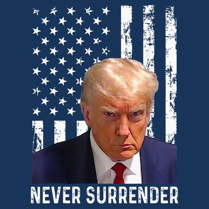 Trump Mug Shot Donald Trump Mug Shot Never Surrender Flatbill Hat