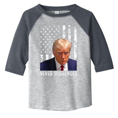 Trump Mug Shot Donald Trump Mug Shot Never Surrender Toddler Fine Jersey T-Shirt