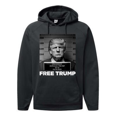 Trump Mugshot 2024 President Legend Trump never surrender Performance Fleece Hoodie