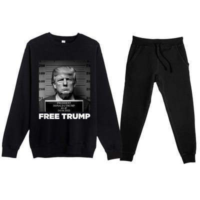 Trump Mugshot 2024 President Legend Trump never surrender Premium Crewneck Sweatsuit Set