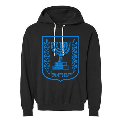 Temple Menorah Sevenbranched Candelabrum Judaism Israel Garment-Dyed Fleece Hoodie