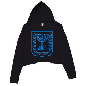 Temple Menorah Sevenbranched Candelabrum Judaism Israel Crop Fleece Hoodie