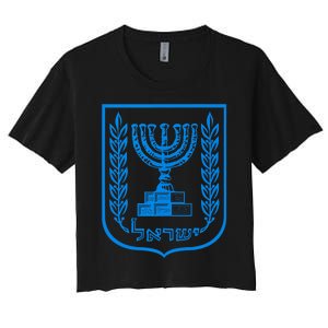 Temple Menorah Sevenbranched Candelabrum Judaism Israel Women's Crop Top Tee