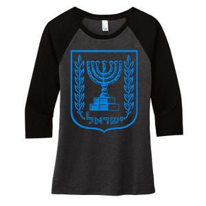 Temple Menorah Sevenbranched Candelabrum Judaism Israel Women's Tri-Blend 3/4-Sleeve Raglan Shirt