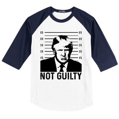 Trump Mug Shot, Trump Not Guilty Pro Trump Supporter Baseball Sleeve Shirt