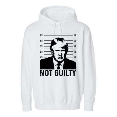 Trump Mug Shot, Trump Not Guilty Pro Trump Supporter Garment-Dyed Fleece Hoodie