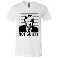 Trump Mug Shot, Trump Not Guilty Pro Trump Supporter V-Neck T-Shirt