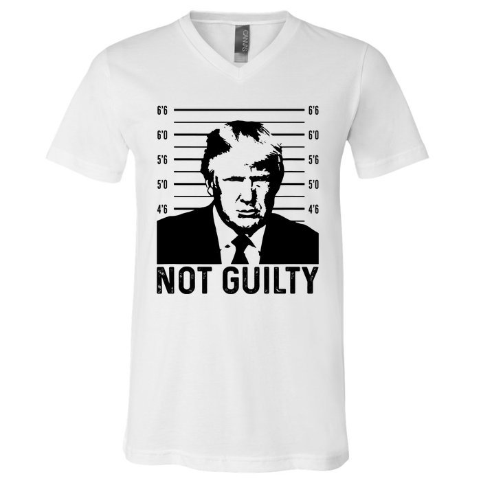 Trump Mug Shot, Trump Not Guilty Pro Trump Supporter V-Neck T-Shirt