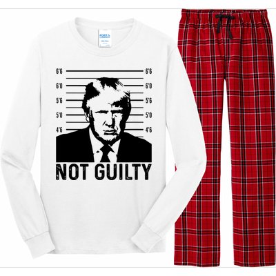 Trump Mug Shot, Trump Not Guilty Pro Trump Supporter Long Sleeve Pajama Set