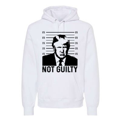 Trump Mug Shot, Trump Not Guilty Pro Trump Supporter Premium Hoodie