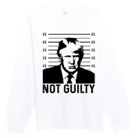 Trump Mug Shot, Trump Not Guilty Pro Trump Supporter Premium Crewneck Sweatshirt