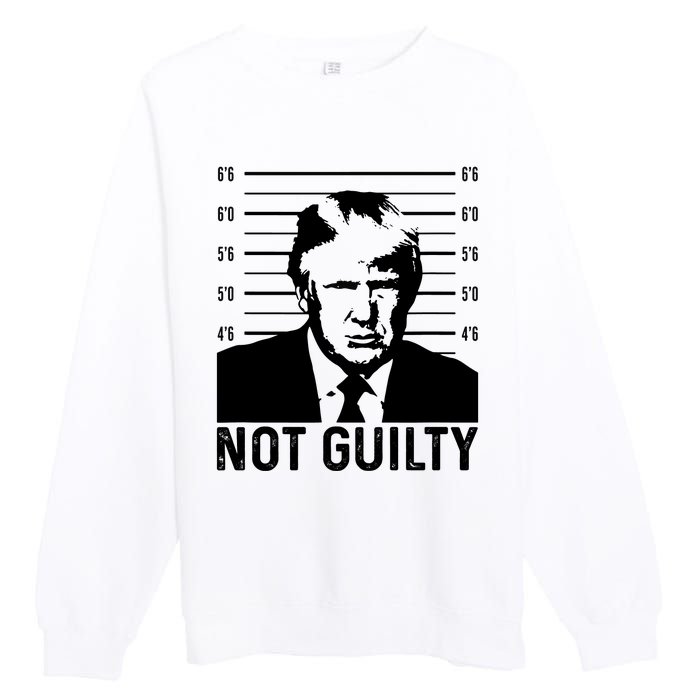 Trump Mug Shot, Trump Not Guilty Pro Trump Supporter Premium Crewneck Sweatshirt