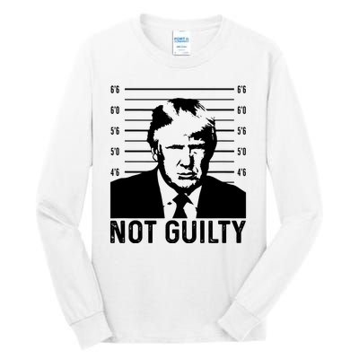 Trump Mug Shot, Trump Not Guilty Pro Trump Supporter Tall Long Sleeve T-Shirt