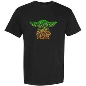 Teardrop Mandala Silhouette Alien Forest Dark Background Garment-Dyed Heavyweight T-Shirt