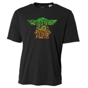 Teardrop Mandala Silhouette Alien Forest Dark Background Cooling Performance Crew T-Shirt