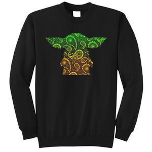 Teardrop Mandala Silhouette Alien Forest Dark Background Sweatshirt