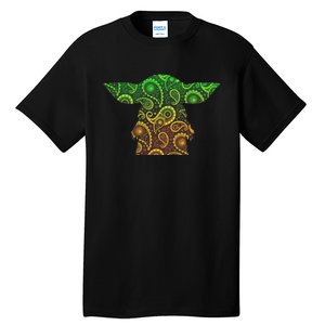 Teardrop Mandala Silhouette Alien Forest Dark Background Tall T-Shirt